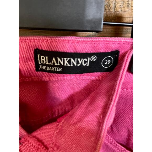 BlankNYC Women's The Baxter Ribcage Straight Leg Pink Crop Denim Sz 29 NWT - Picture 3 of 10